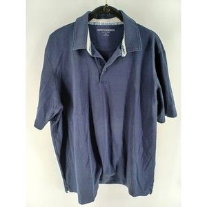 Johnston & Murphy Polo T-Shirt  Mens Navy Blue X-Large 1/4 button Short Sleeve